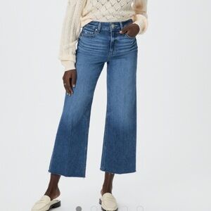 Paige Cropped Wide Leg Anessa Jean unfinished hem